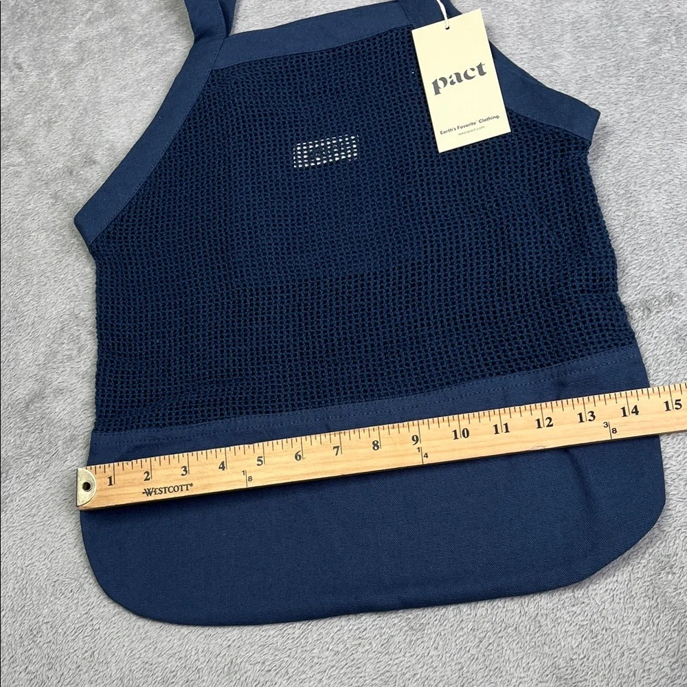 $12 Special NEW Pact 100% Organic Cotton French Navy Crochet Bag, Zipper Pocket‎